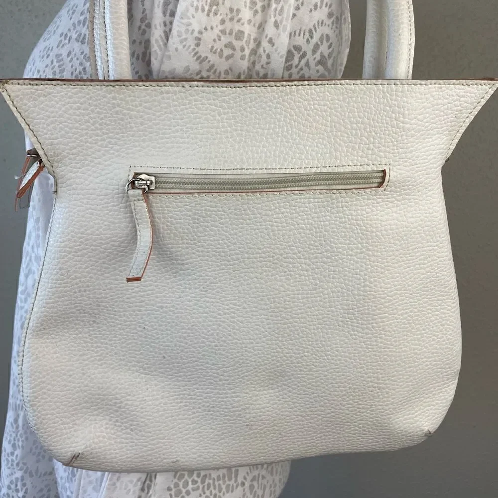 White Faux Leather Handbag EUC